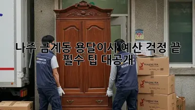 나주 금계동 용달이사, 예산 걱정 끝! 필수 팁 대공개!