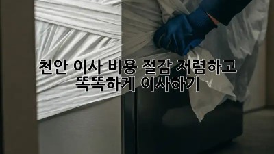 천안 이사 비용 절감: 저렴하고 똑똑하게 이사하기! 🤩
